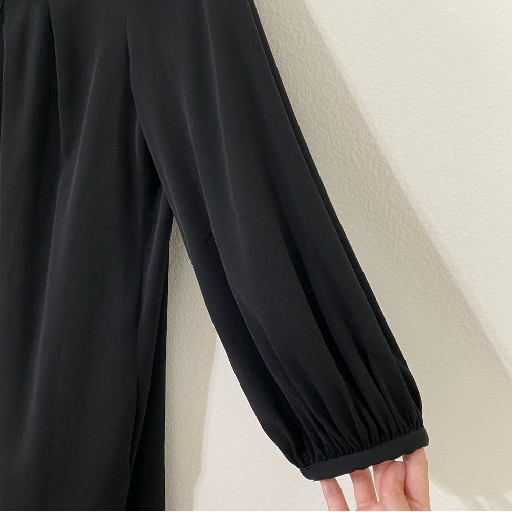 Piazza Sempione Puff Sleeve Black Dress Mirror Detail Womens Size L - Picture 9 of 15
